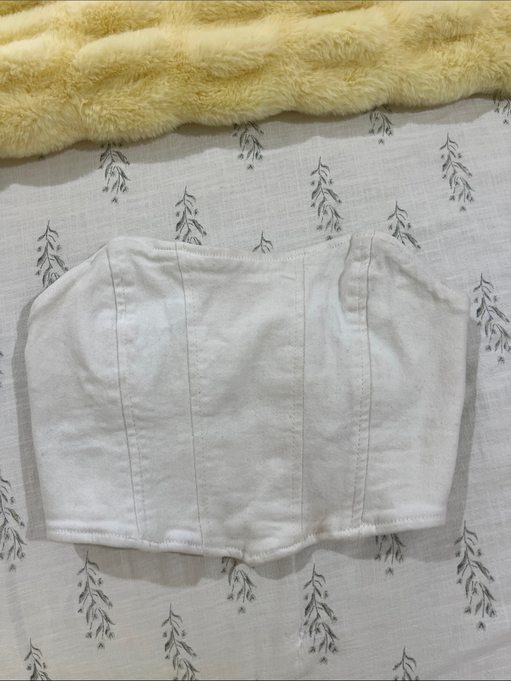 White denim corset
